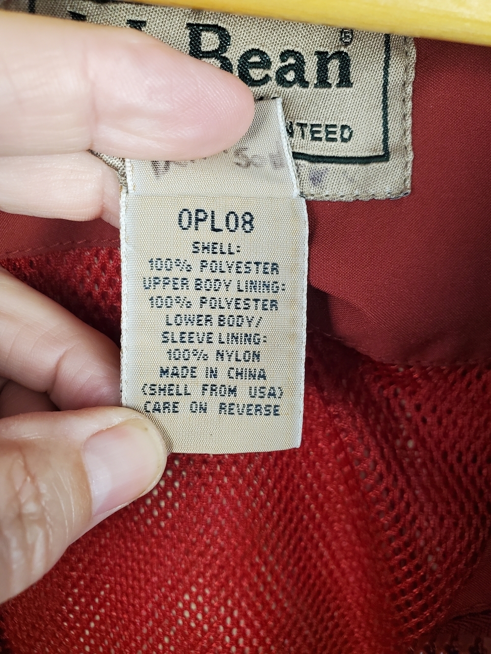 VTG 90s L.L.Bean Red Bomber Jacket Full Zip Snap Pockets Mesh Lined MED. #254 - Picture 4 of 13